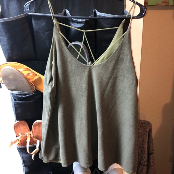 Suede Olive green top! - Picture 1 of 1